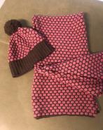 SJAAL MET MUTS donkerbruin met roze ZILCH, Kleding | Dames, Ophalen of Verzenden, Zo goed als nieuw, Muts