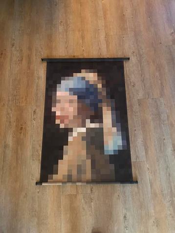 Wandkleed ‘Meisje met de Parel’ pixelart beschikbaar voor biedingen
