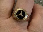 Vintage gouden ring Mercedes Zwart Onyx , 14 karaat goud, Sieraden, Tassen en Uiterlijk, Ringen, Goud, Goud, 20 of groter, Met edelsteen