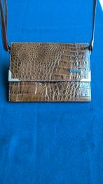 Bruin Schoudertasje met Croco Print, Ophalen of Verzenden, Gebruikt, Bruin, Schoudertasje
