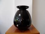 Art Deco Doyen Vaas, zwart opaline glas, Ophalen of Verzenden