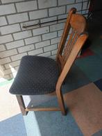 eiken houten stoelen met stof beklede zitting, Huis en Inrichting, Stoelen, Ophalen, Gebruikt, Bruin, Stof
