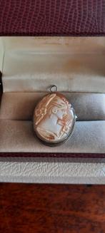 Antieke camee broche/hanger,zilver., Ophalen of Verzenden, Zilver, Broche