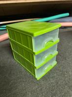 Groene Ladekast met 3 Lades, Ophalen, Gebruikt, 3 of 4 laden, Minder dan 25 cm