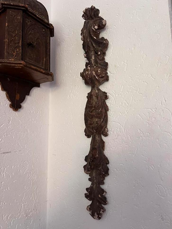 Houten ornament sier patina sleets shabby antiek brocante, Antiek en Kunst, Antiek | Woonaccessoires, Ophalen of Verzenden