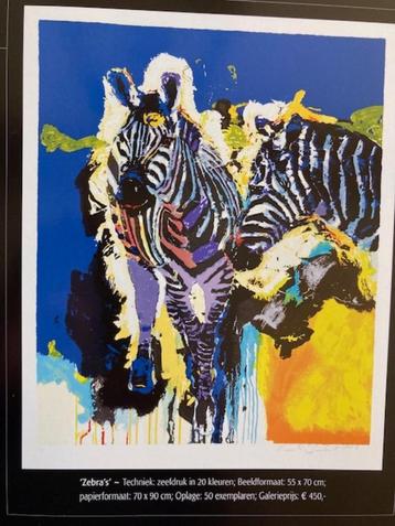 Carlos Blaaker Zebra’s Zeefdruk beschikbaar voor biedingen