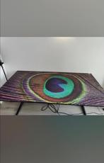 Verstelbare tafel met pauwprint – 2m x 1m, Huis en Inrichting, Bureaus, Ophalen, In hoogte verstelbaar, Zo goed als nieuw, Bureau