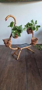 Vintage rotan plantenstandaard, Ophalen, Gebruikt, Onbekend, Onbekend