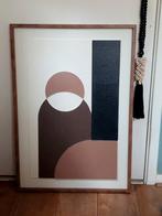 Hip modern 3-D schilderij geometrisch Japandi stijl., Ophalen of Verzenden, Zo goed als nieuw, Schilderij, Minder dan 50 cm