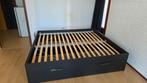 Ikea Brimnes bed 180x200 - incl lattenbodem, Gebruikt, Zwart, Tweepersoons, Ophalen of Verzenden