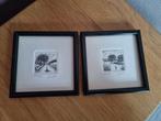 Set van 2 Vintage Etsen - Gesigneerd & Genummerd - Knotwilge, Antiek en Kunst, Kunst | Etsen en Gravures, Ophalen of Verzenden
