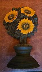 Gietijzer deurstopper bos met gele zonnebloemen, Antiek en Kunst, Curiosa en Brocante, Ophalen of Verzenden