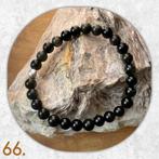 🦋MJB Armband nr: 66 Goud Obsidiaanhalfedelsteen 19 cm, Overige materialen, Overige kleuren, Nieuw, Ophalen of Verzenden