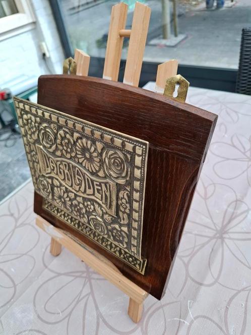 Antieke Dagbladhouder 'Dagbladen' - Hout & Metaal, Antiek en Kunst, Antiek | Woonaccessoires, Ophalen of Verzenden