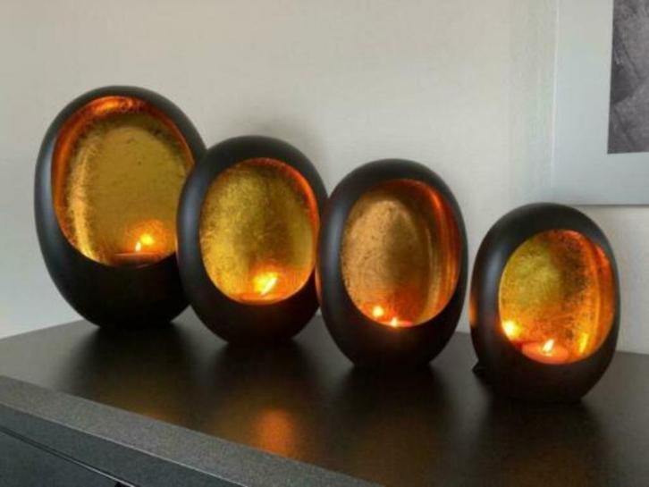MARRAKECH Egg T-light Goud, zwart/goud of koper, Huis en Inrichting, Woonaccessoires | Kandelaars en Kaarsen, Nieuw, Kandelaar