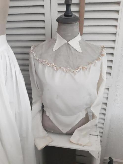 SALE ! Brocante Franse blouse .......(Fotonr Br24), Antiek en Kunst, Curiosa en Brocante, Ophalen of Verzenden