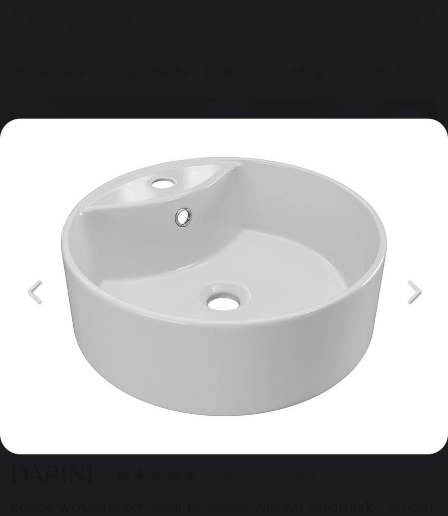 Wasbak DARINI, Ophalen, Nieuw, Minder dan 100 cm, Wasbak of Wastafel
