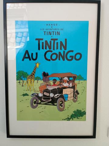 Kuifje in Congo  en Kuifje in Amerika- Ingelijste Printen 3x beschikbaar voor biedingen