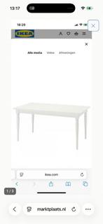 Te koop Uitschuifbare eettafel, wit, 155/215x87 cm, Huis en Inrichting, Tafels | Eettafels, Ophalen, 50 tot 100 cm, Zo goed als nieuw