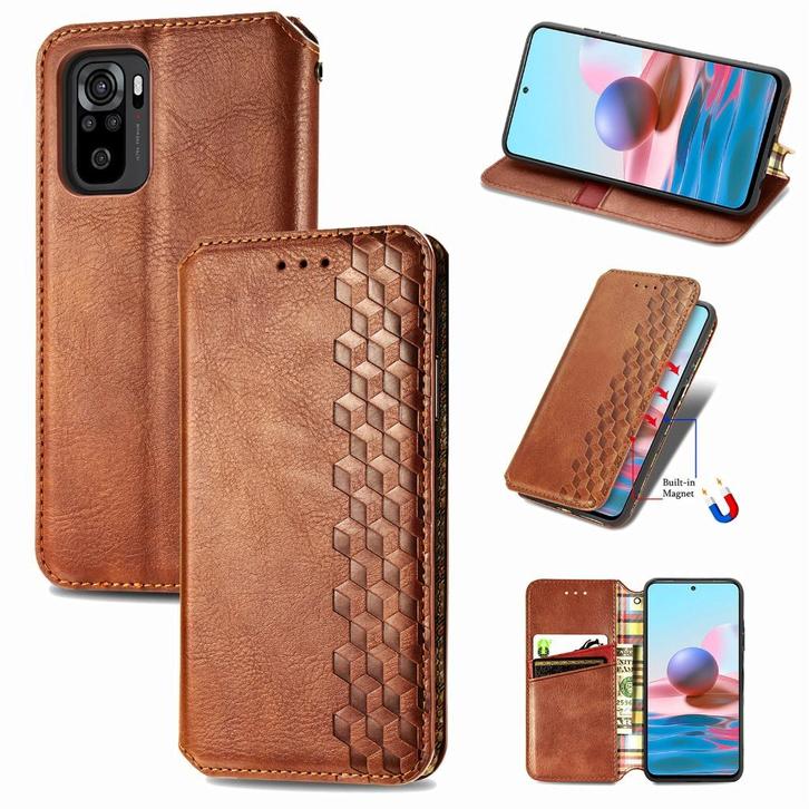 Luxe PU Lederen Wallet Case Set voor Redmi Note 10S _ Bruin, Telecommunicatie, Mobiele telefoons | Hoesjes en Frontjes | Overige merken