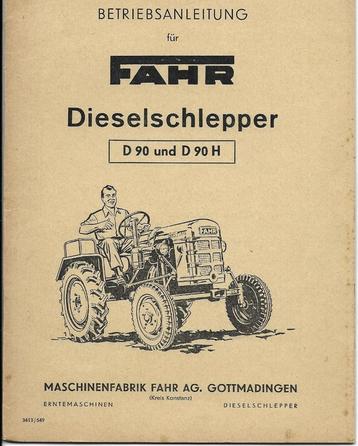 Fahr D90 D90 H Betriebsanleitung tractor trekker beschikbaar voor biedingen