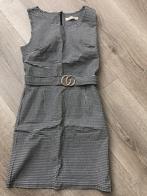 Miss One Zwart/Wit Geblokt jurkje met 'gucci'gesp ZGAN, Maat 38/40 (M), Wit, Ophalen of Verzenden, Zo goed als nieuw