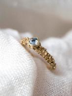 cornflower blue saffier gouden verlovingsring ring uniek, Nieuw, 17 tot 18, Met edelsteen, Dame