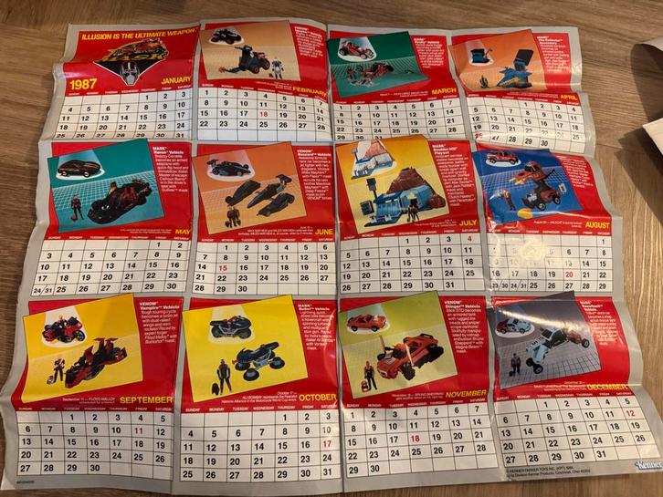 M.A.S.K. 1987 Vintage Kalender Poster Kenner, Verzamelen, Film en Tv, Gebruikt, Tv, Poster, Ophalen of Verzenden