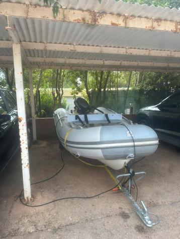 Yamaha 9.9 4takt  tank slang en zodiac rib 340 + trailertje beschikbaar voor biedingen