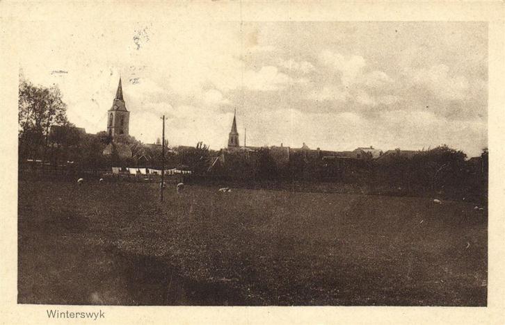 Winterswyk - gezicht op - gelopen, Verzamelen, Ansichtkaarten | Nederland, Ongelopen, Friesland, Voor 1920, Ophalen of Verzenden