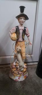 Vintage Porseleinen Lamp met Meneer en Hond, Ophalen