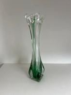 Mooie Murano vaas groen, 28cm, Gebruikt, Ophalen of Verzenden, Glas, Minder dan 50 cm