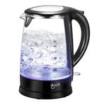 Ikich waterkoker + led verlicht 1.7L 1500W zwart water koker, Witgoed en Apparatuur, Waterkokers, Nieuw, Rvs, 1 tot 2 liter, Ophalen of Verzenden