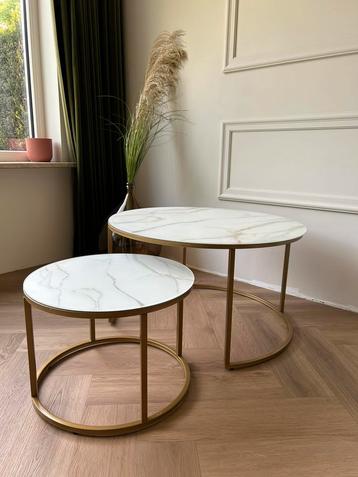 Salontafels rond, marmerlook beschikbaar voor biedingen