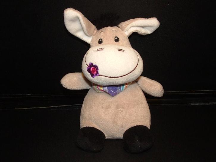 TOI TOYS EZEL VELOURS BEIGEGRIJS MET WITTE SNUIT MET PAARS, Kinderen en Baby's, Speelgoed | Knuffels en Pluche, Nieuw, Overige typen