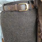 Burberry visgraat wollen rokje bruin, Bruin, Verzenden, Zo goed als nieuw, Knielengte