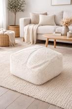 Prachtige Boujaad Poef Off-White - Handgemaakt uit Marokko, Vierkant, Nieuw, Ophalen of Verzenden, Stof