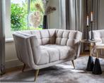 Richmond Interiors fauteuil Huxley velvet khaki, nieuwstaat, Huis en Inrichting, Fauteuils, Ophalen, 75 tot 100 cm, Zo goed als nieuw