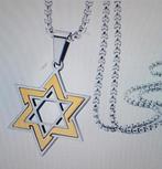 Davidster hanger goud- en zilverkleurig plus ketting, Ophalen of Verzenden, Nieuw, Goud, Overige materialen