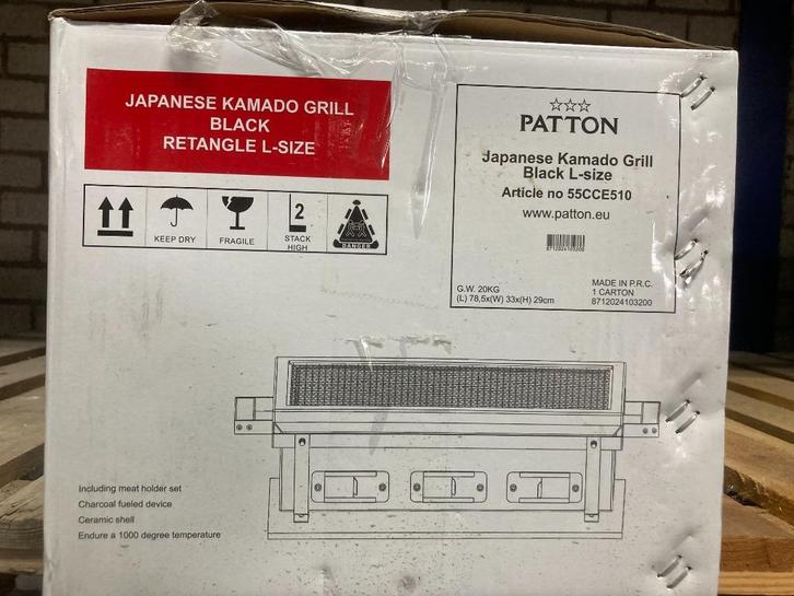 Patton Japanese Shichirin Grill L Rechthoek (tafelgrill), Tuin en Terras, Elektrische barbecues, Nieuw, Ophalen of Verzenden