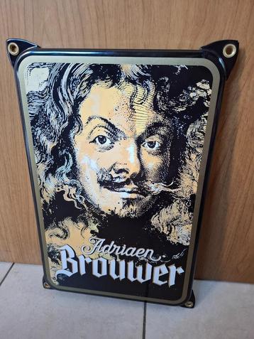 Emaillebord biermerk Adriaen Brouwer beschikbaar voor biedingen
