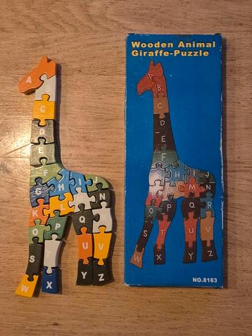 Houten Giraffe Puzzel - Alfabet & Cijfers beschikbaar voor biedingen