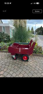 Fijne houten bolderkar met zitjes en accessoires, Ophalen, Gebruikt
