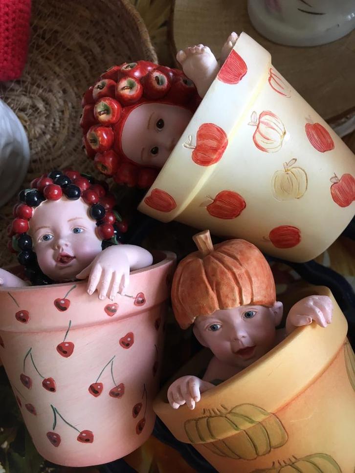 ANNE GEDDES bloempotjes 3 stuks als Nieuw., Huis en Inrichting, Woonaccessoires | Kransen, Zo goed als nieuw, Ophalen of Verzenden