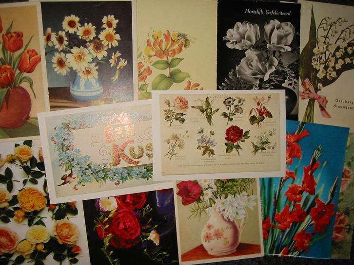Bloemen Grote Collectie Ansichtkaarten 161 x oa Diepte ea, Verzamelen, Ansichtkaarten | Themakaarten, Gelopen, Voor 1920, Overige thema's
