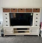 Landelijke stijl tv kast met rieten manden, Ophalen, 150 tot 200 cm, Zo goed als nieuw, Minder dan 100 cm