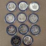 11 x maple leaf 1 ounce diverse jaren, Ophalen of Verzenden, Zilver