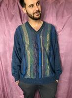 Vintage trui / coogi style / v-hals / meerkleurig / L large, Kleding | Heren, Truien en Vesten, Maat 52/54 (L), Blauw, Vintage