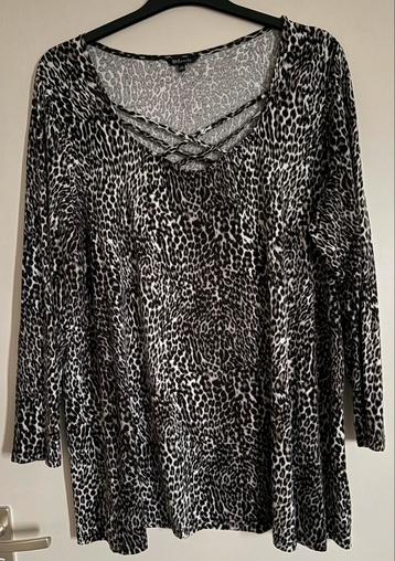 Zwart-wit luipaardprint shirt MS Mode beschikbaar voor biedingen