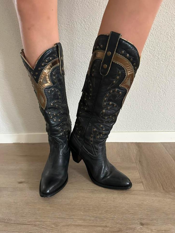 Super gave Leren Sendra laarzen maat 40, Kleding | Dames, Schoenen, Zo goed als nieuw, Hoge laarzen, Zwart, Ophalen of Verzenden